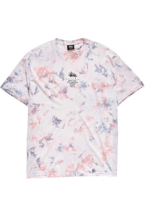 Stussy Womens Florida TD Relaxed T Shirt Pink - HXMER5348